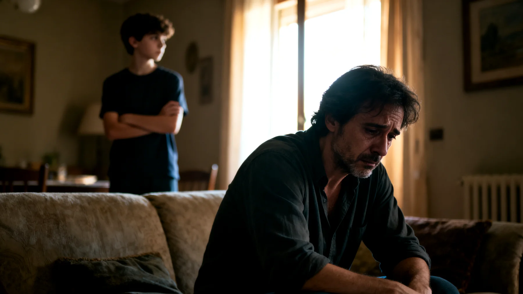 Genitori che provano sensi di colpa nei confronti dei propri figli adolescenti per non essere presenti abbastanza, per decisioni prese in passato o per non riuscire a soddisfare tutte le loro aspettative"